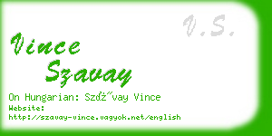 vince szavay business card